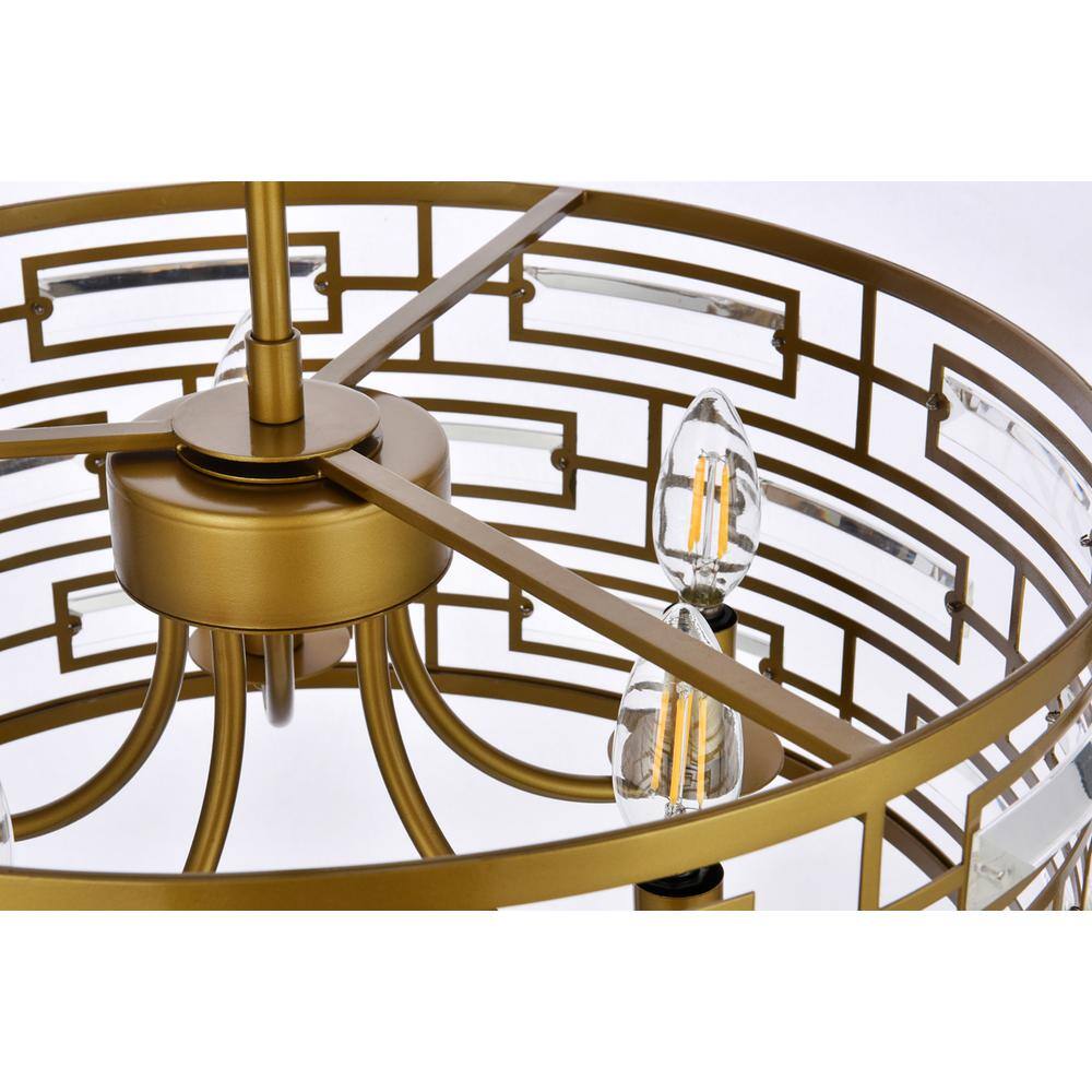 Alt View 1. Elegant Lighting - Kennedy 18.5 inch pendant in brass - Brass.