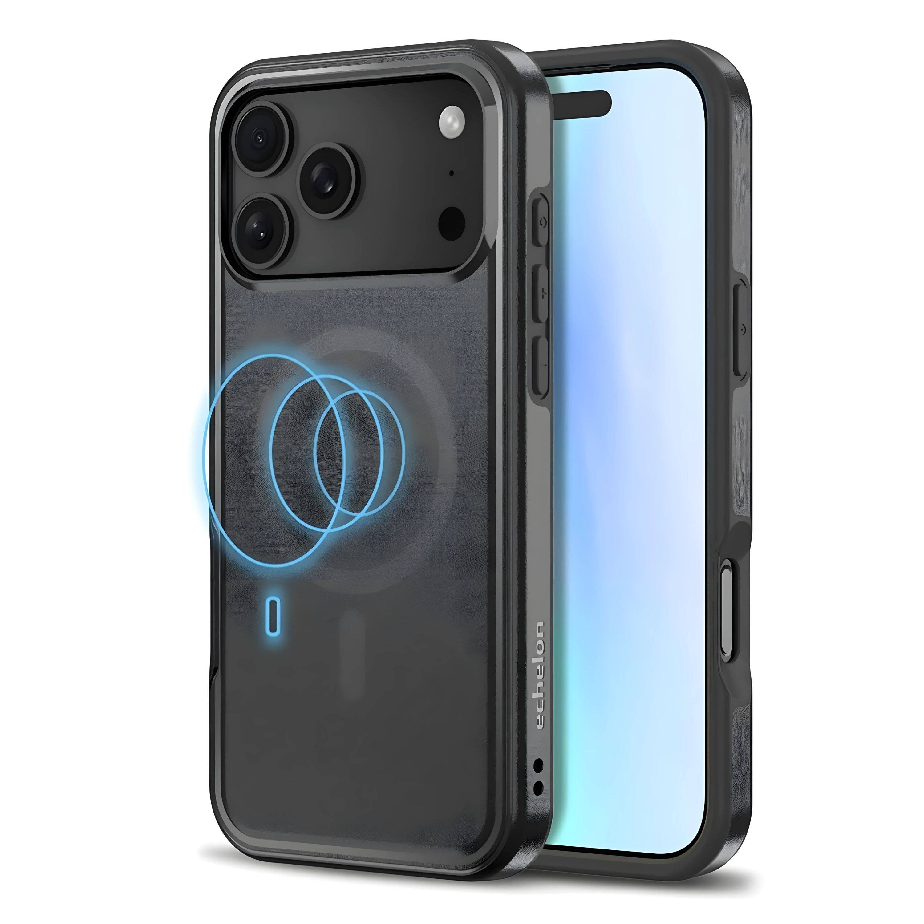 Angle. Kitcheniva - Wireless Magnetic Charging Compatible Case For iPhone 17 Pro - Black.