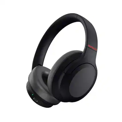 Front. Aiwa - Noise Cancelling Wireless Headphones - Refurbished - Black.