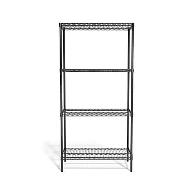 Alt View 1. Coastwide Professional - 4-Shelf Wire Unit, 36"W - Black.