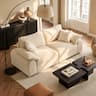 ModernMate - Chenille Cloud Modular Sectional Loveseat, Down-Blend Cushions, Tool-Free Assembly, Machine-Washable Covers - Beige-Loveseat