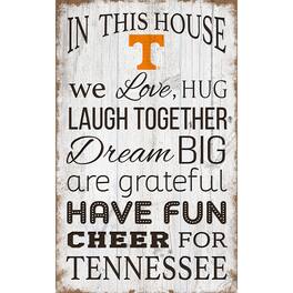 Fan Creations - Tennessee Volunteers 11'' x 19'' Team In This House Sign - Multicolor
