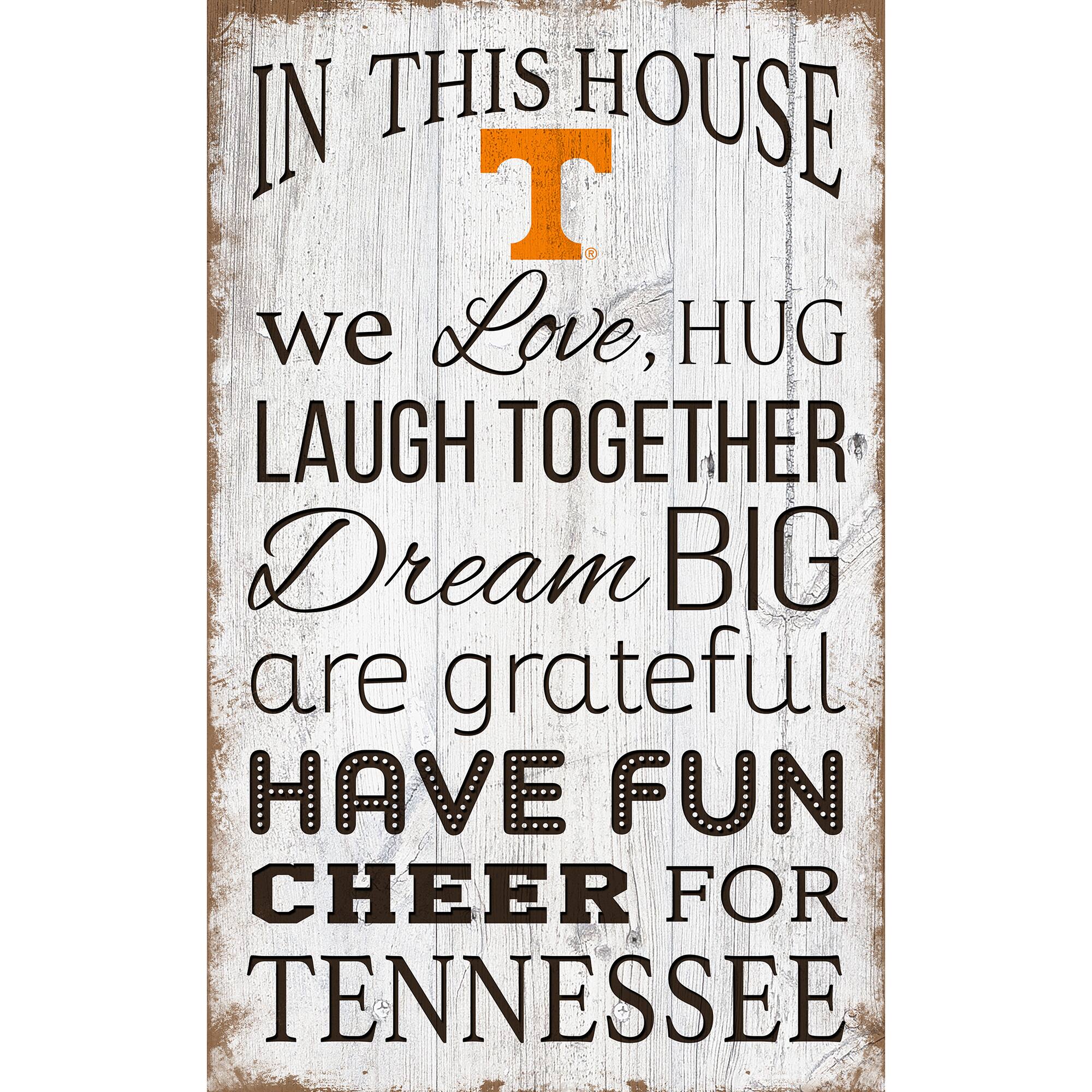 Tennessee Volunteers 11'' x 19'' Team In This House Sign