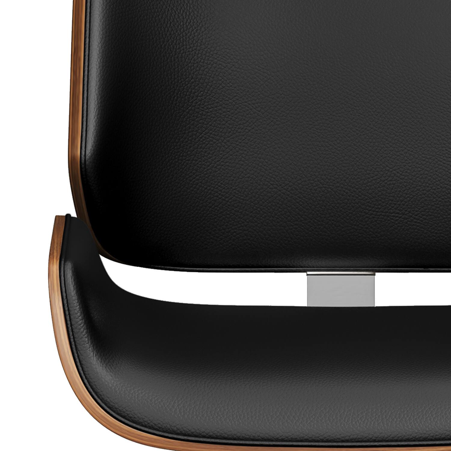 Alt View 5. Simpli Home - Dixie Mid Century Modern 16 inch Adjustable Swivel Bar Stool in Black Vegan Faux Leather - Black.