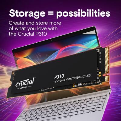 Crucial P310 4TB Internal SSD PCIe Gen 4 x4 NVMe M.2 Crucial P310 4TB Internal SSD PCIe Gen 4 x4 NVMe M.2