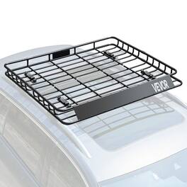 VEVOR - Roof Rack Cargo Carrier, 43 x 50 x 4.1 in, Universal Rooftop Cargo Basket, Car Top Luggage Holder - Black