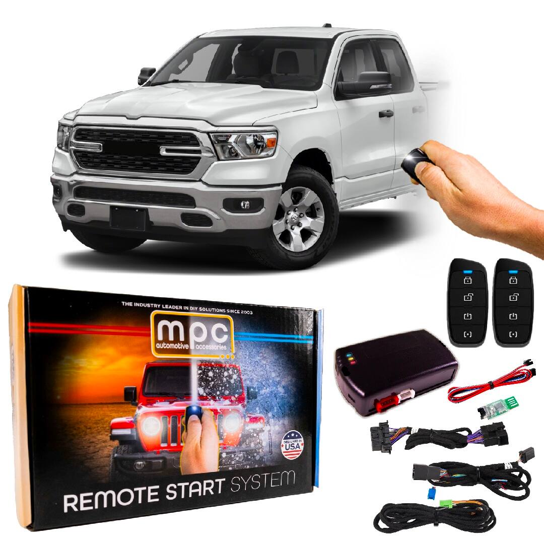 MPC - 4-Button 2-Way Remote Starter For 2019-2024 RAM 1500 - Plugin - Push-to-Start - Black