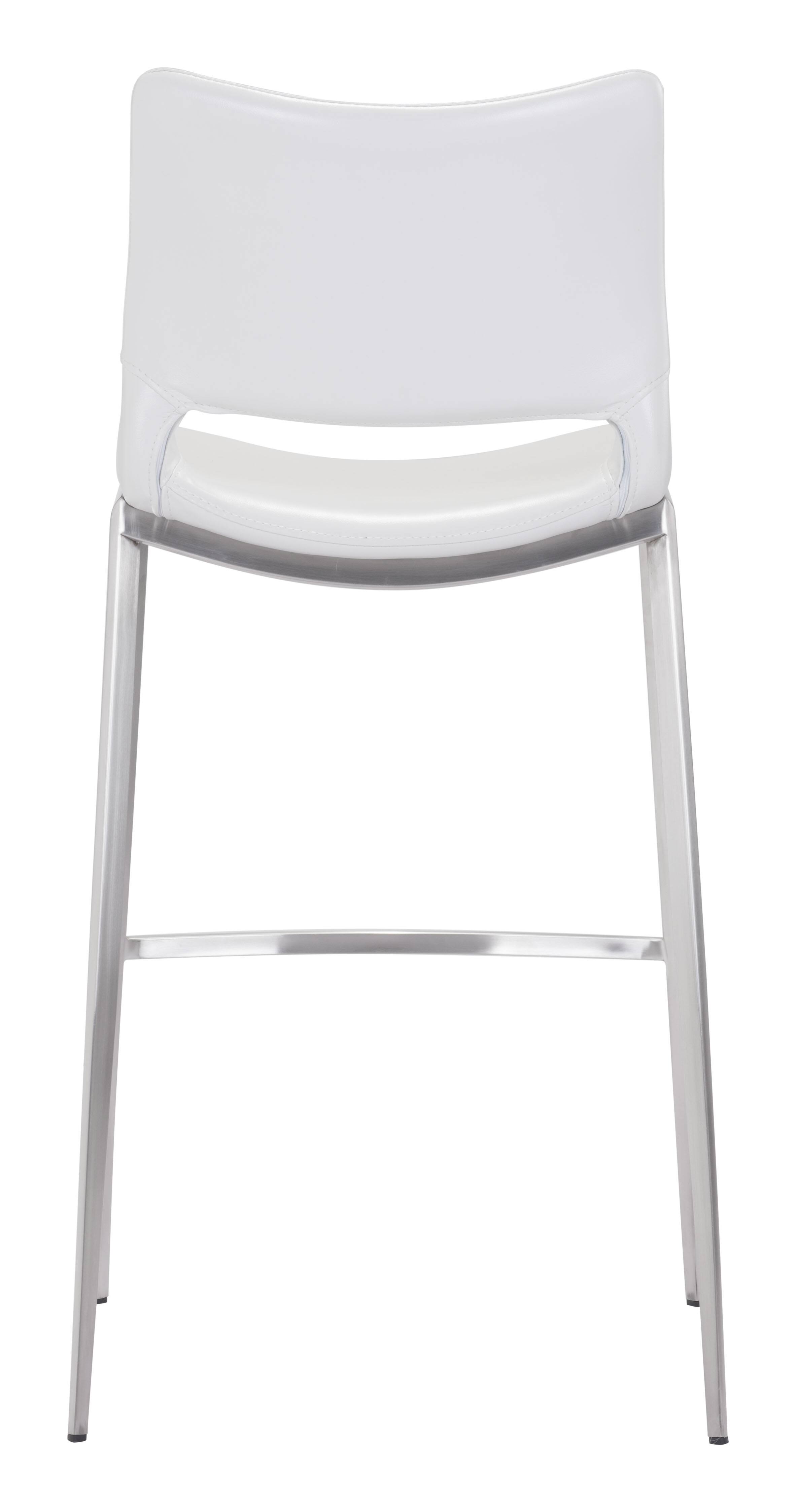 Alt View 2. Hivvago - Ace Barstool (Set of 2) White & Silver - White & Silver.