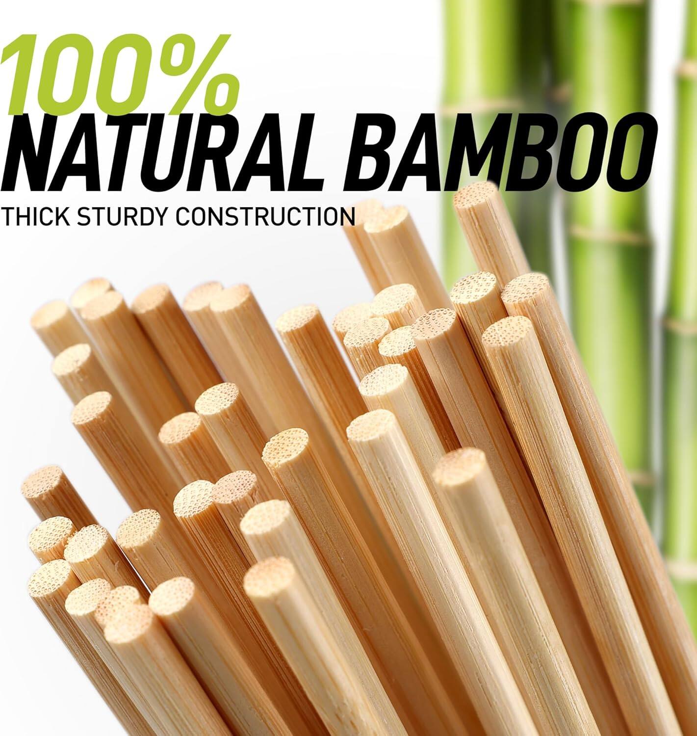 100% NATURAL BAMBOO  
THICK STURDY CONSTRUCTION