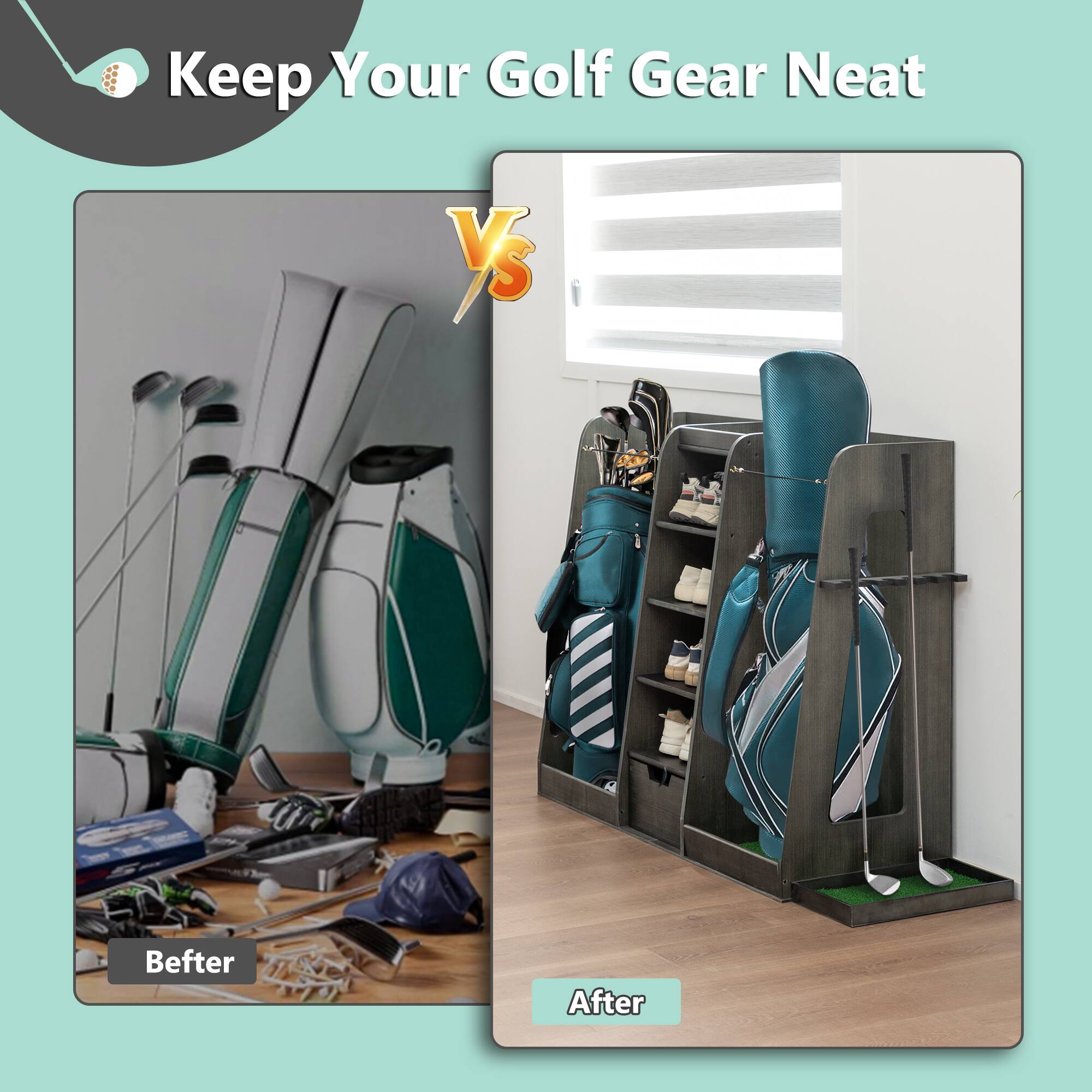 Keep Your Golf Gear Neat

Before vs After

Before

After
