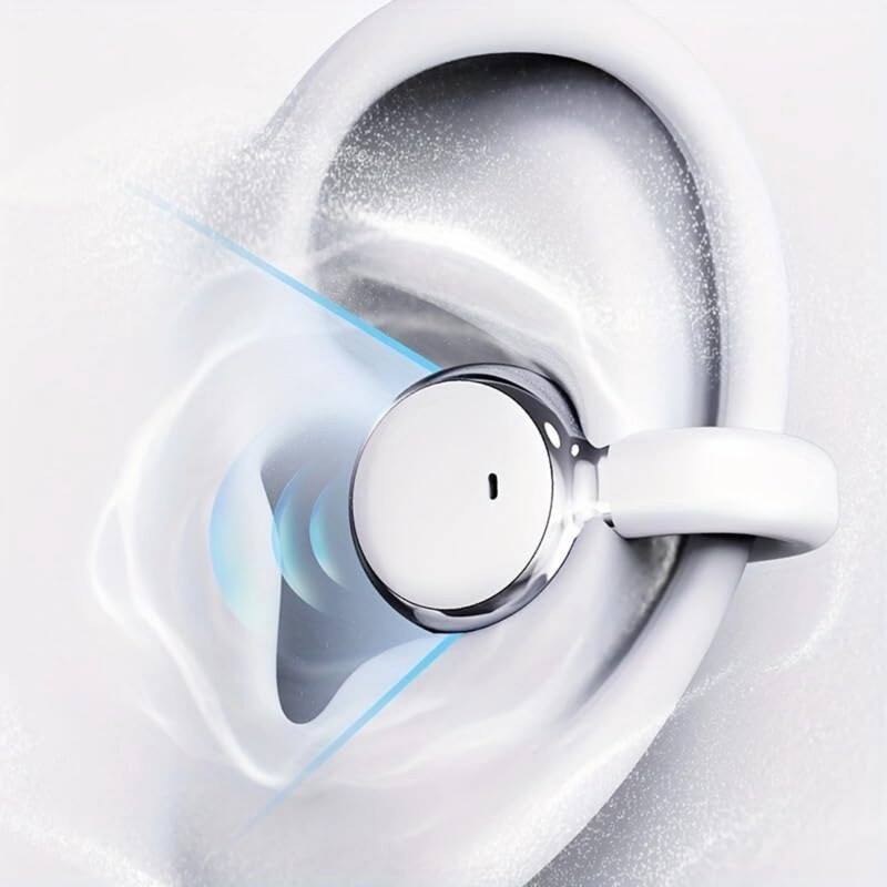 Alt View 1. SKRAN - 2-in-1 Ear Clip and semi-in-Ear 2 Pairs of Headphones with Intelligent Digital Display,for Sports, Office, Travel - Black.