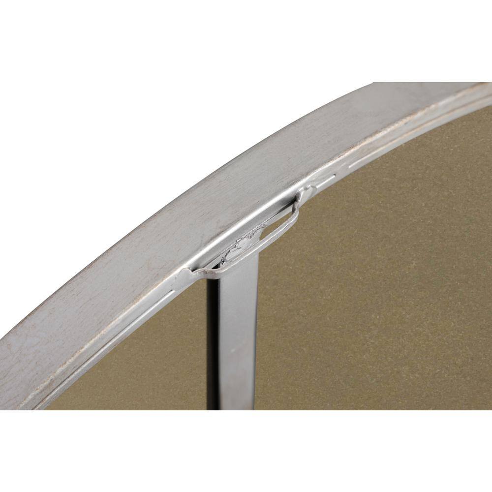 Left. Elegant Decor - Metal frame Round Mirror 24 inch Silver finish - Silver.