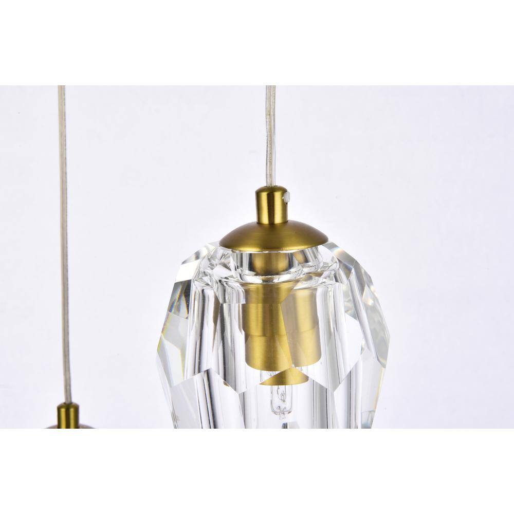 Alt View 3. Elegant Lighting - Eren 3 lights Gold pendant - Gold.