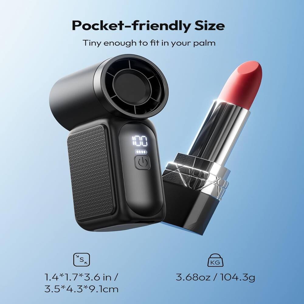 Pocket-friendly Size  
Tiny enough to fit in your palm  

1.4*1.7*3.6 in / 3.5*4.3*9.1cm  
3.68oz / 104.3g
