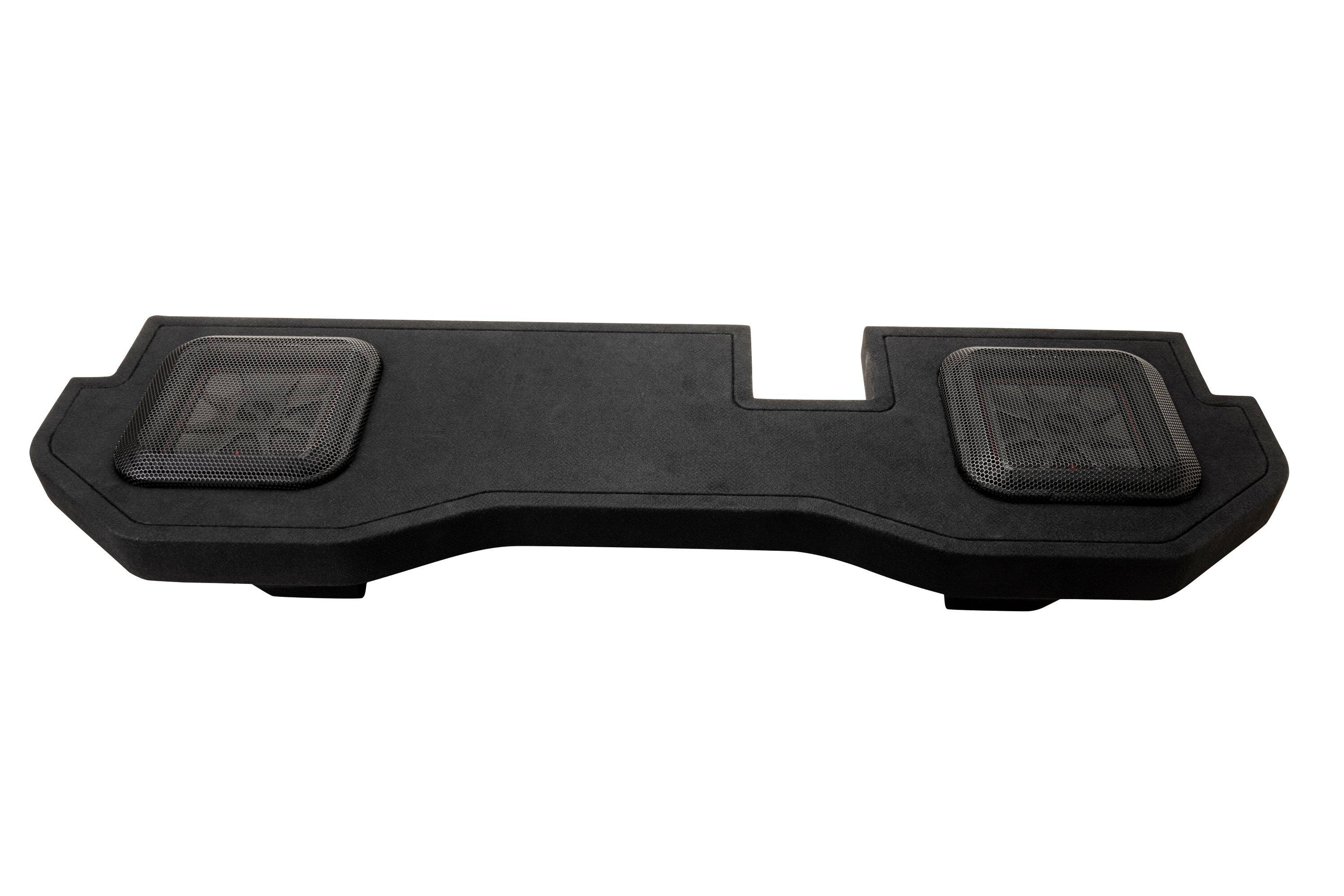 Back. KICKER - L7T Custom Fit Dual 10" 2-Ohm Down Firing Enclosure Subwoofer for Select Dodge Rams - Black.