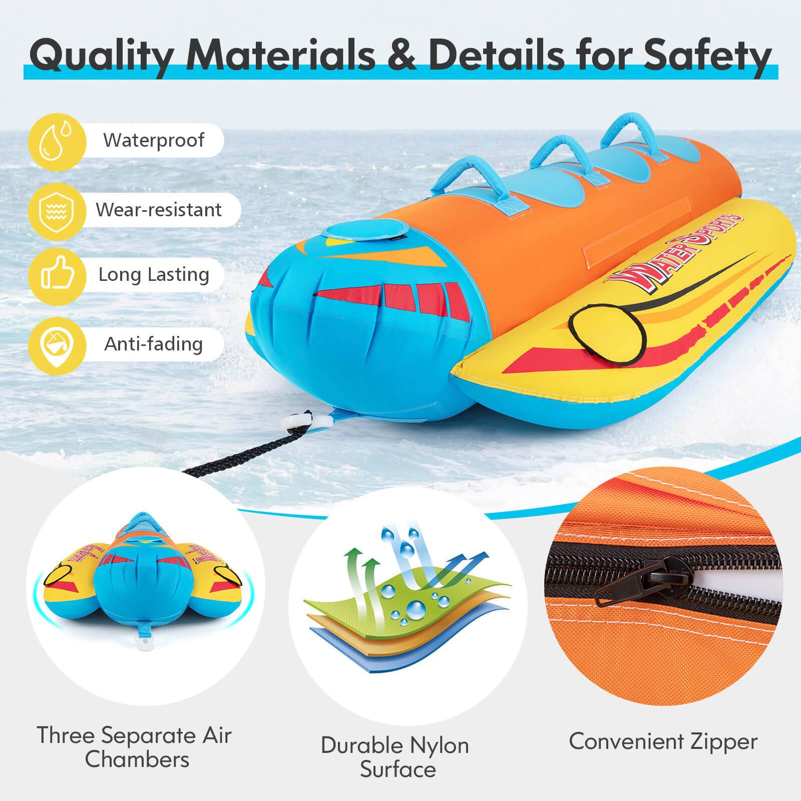 Quality Materials & Details for Safety

Waterproof
Wear-resistant
Long Lasting
Anti-fading
Three Separate Air Chambers
Durable Nylon Surface
Convenient Zipper