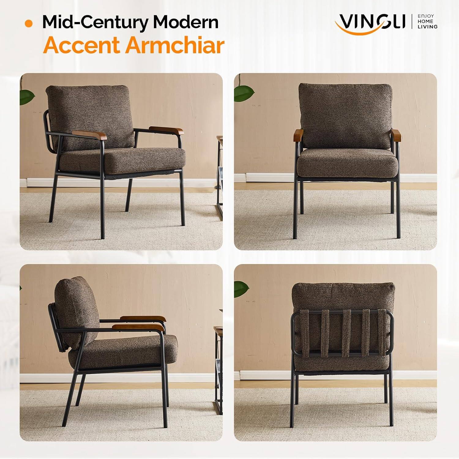 Mid-Century Modern Accent Armchair

ENJOY VINGLI HOME LIVING