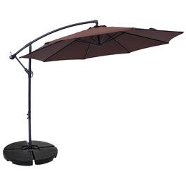 Sunnydaze - 10 ft Cantilever Offset Steel Patio Umbrella with Crank - Brown