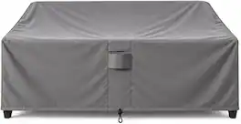 KHOMO GEAR - Patio Loveseat Cover - Heavy Duty, Water Resistant Outdoor Sofa & Couch Furniture Cover - 58" W x 37" D x 32.5" H - Gray