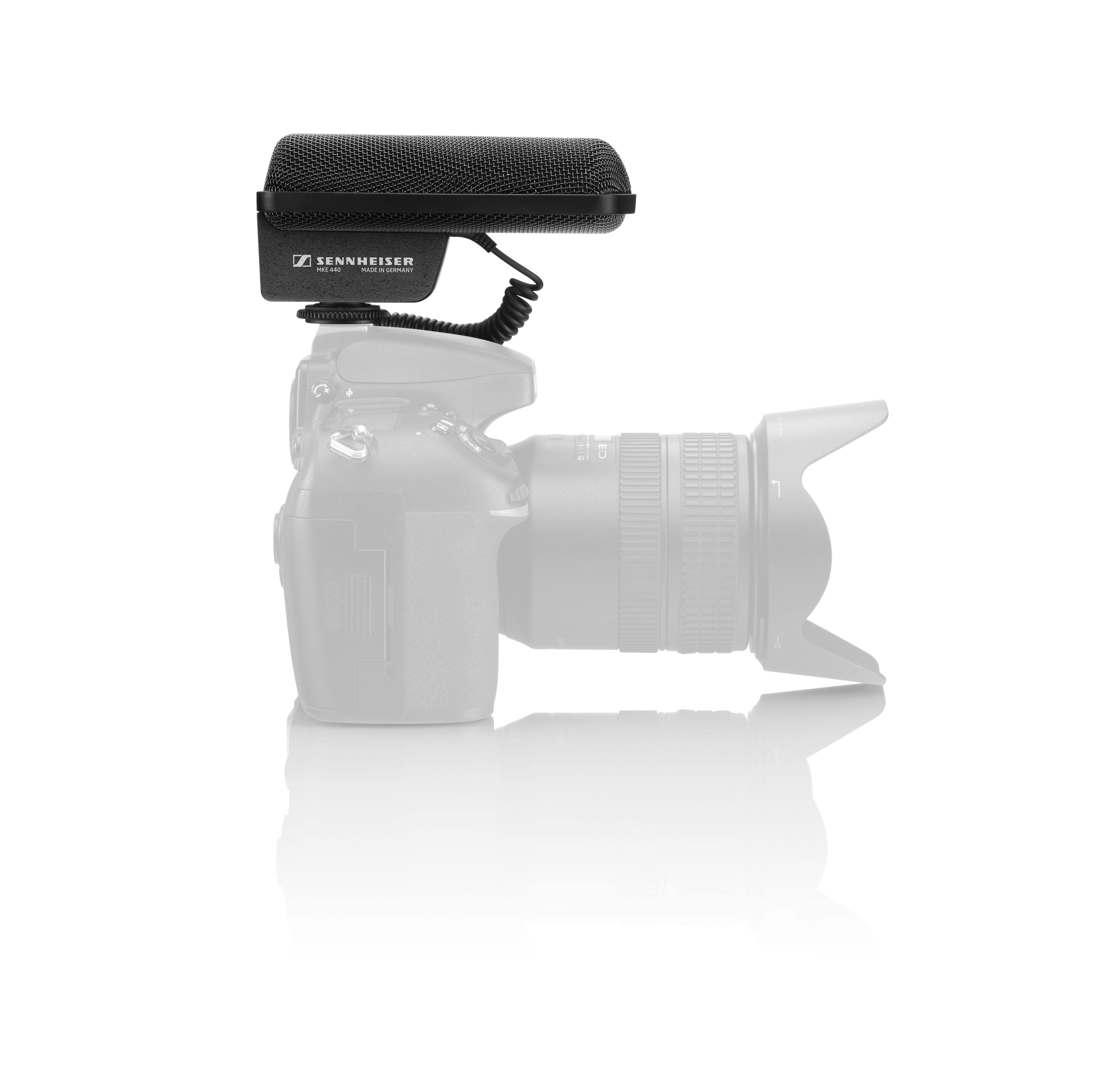 Alt View 11. Sennheiser - MKE 440 Compact Stereo Shotgun Microphone with 3.5mm Connector for Cameras - Black.