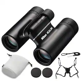 Nikon - 10x21 Aculon T02 Compact Binoculars, Pocket-Size Optics Bundle