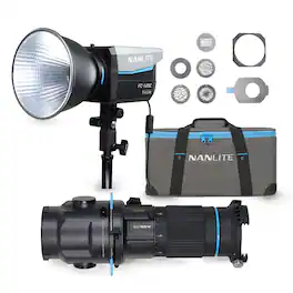 NANLITE - FC120C RGB LED Spotlight and Projection Attachment for FM Mount Bundle