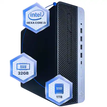 Intel HEXA CORE i5
RAM 32GB
SSD 1TB
PRODESK