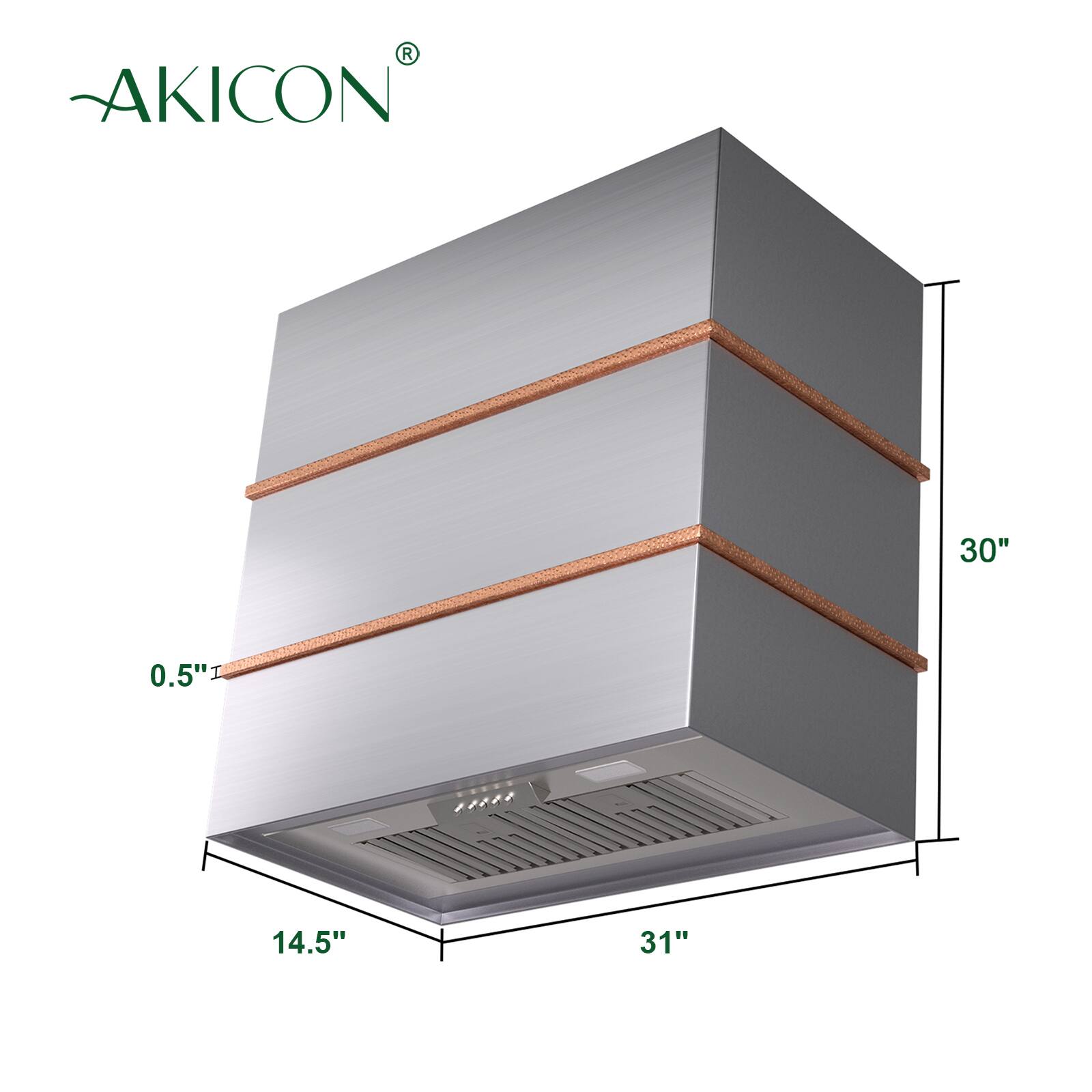 AKICON  
30"  
0.5"  
14.5"  
31"