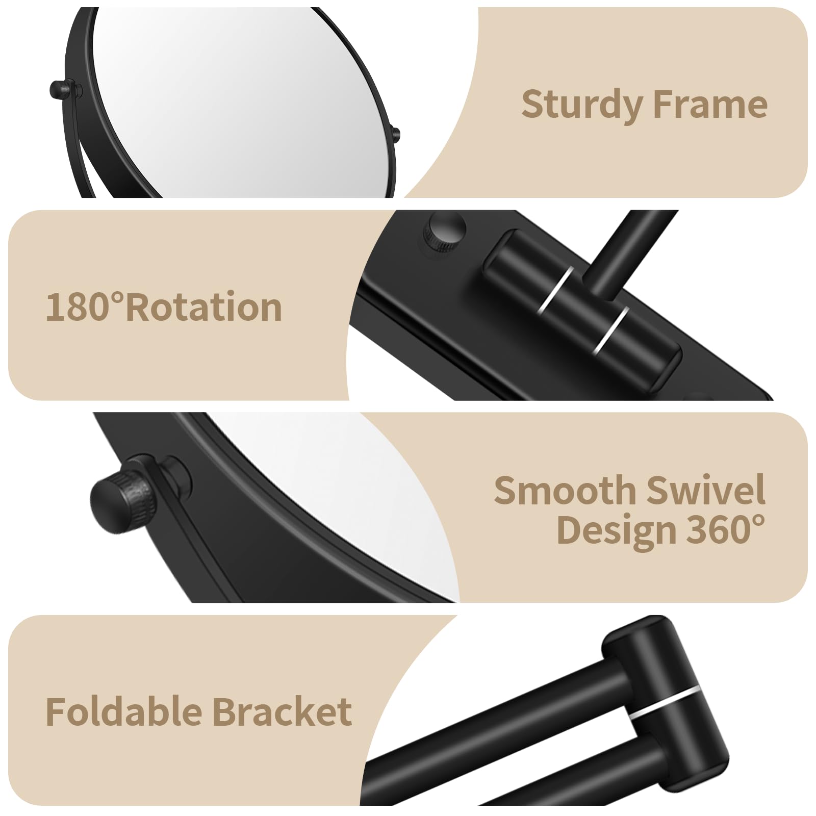 Alt View 4. Earthley Blooms - Mirror High Quality Product with Modern Design for Daily Use Elegant Stylish Appearance with Enhance - Chrome-8"L x 8"W.