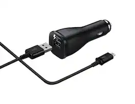 Adaptive Fast Charging Vehicle Charger for Samsung Galaxy S7 & S7 Edge I Color: Black - Black