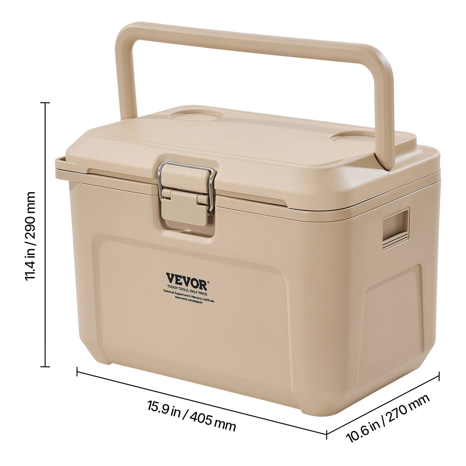 Sure, here is the corrected and grouped text:

- VEVO
- TOUGH TOOLS. HALF PRICE.
- Technical Support & After-Sales Service
- www.vevor.com/support
- 11.4 in / 290 mm
- 15.9 in / 405 mm
- 10.6 in / 270 mm