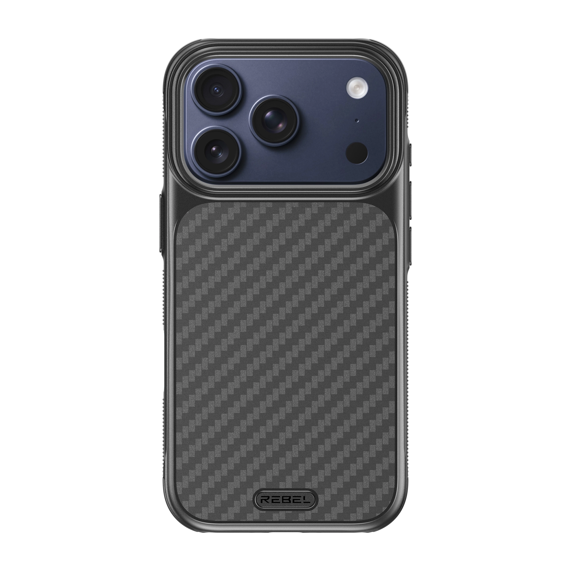 Front. Rebel - Rebel - Rebel Series GEN7 Case For Apple iPhone 17 Pro - Black/Aramid Fiber - Black.