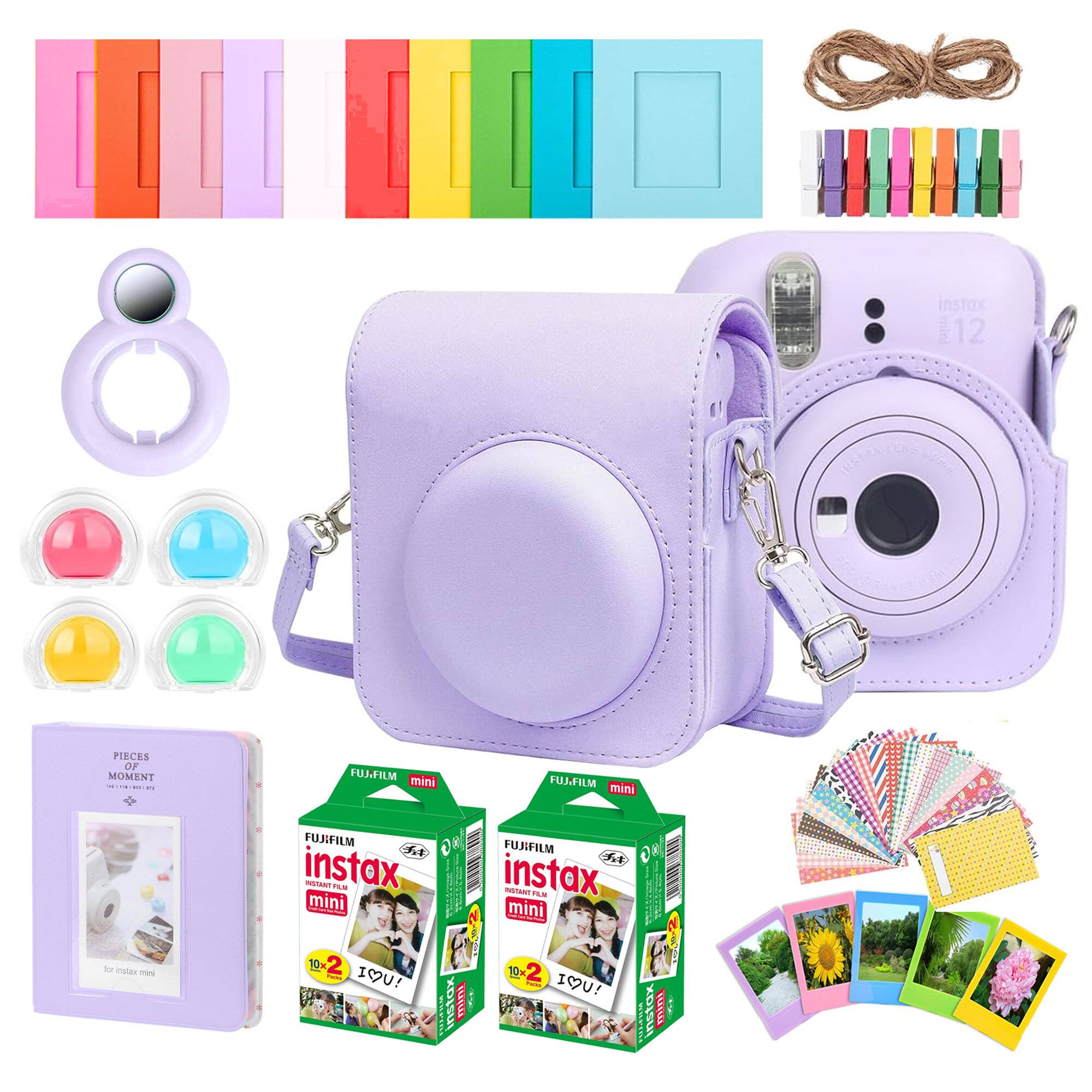 Complete Accessory Kit for Fujifilm Instax Mini 12 and 2x10 Film 2 Pack - Purple
