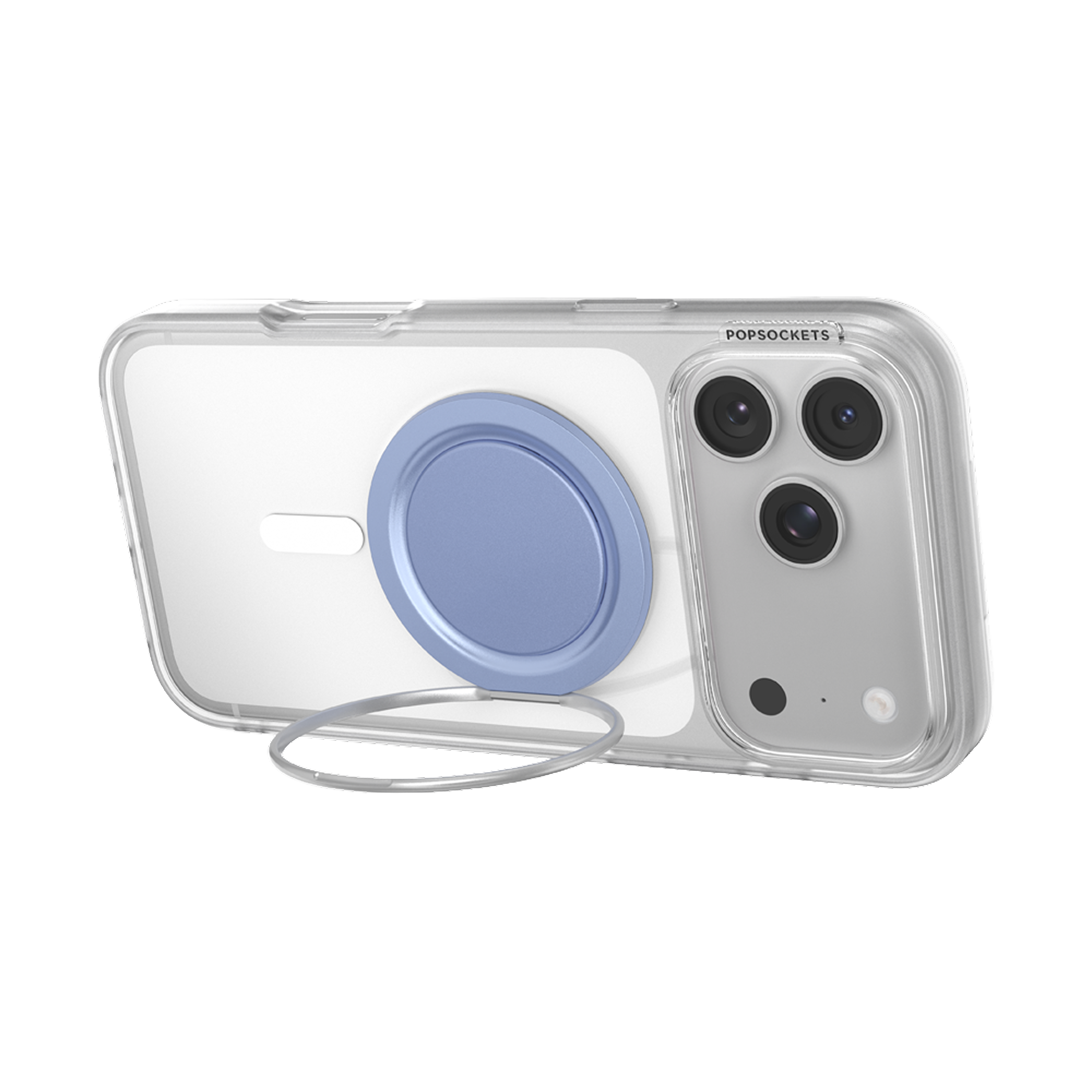 Alt View 8. PopSockets - PopSockets Low-Pro Grip for MagSafe, Ultra-Thin Magnetic Phone Grip with Kick-Out Stand - Blue Aura.