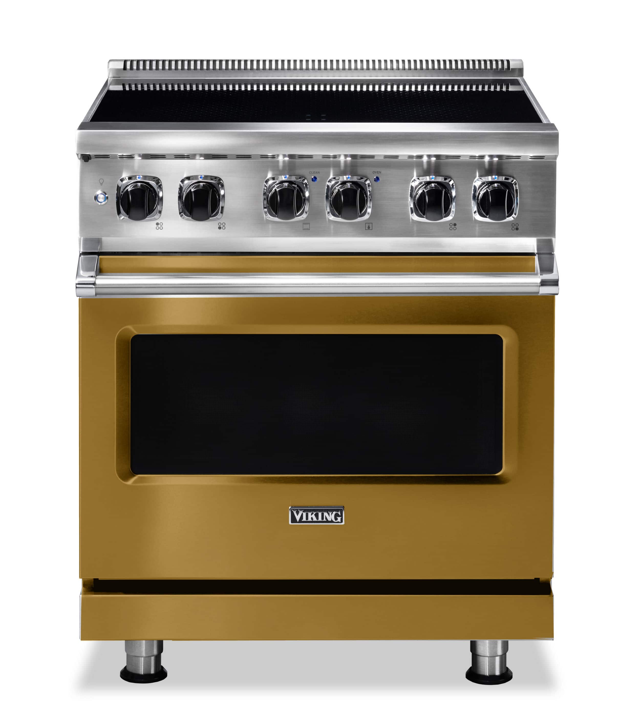 Front. Viking - 5 Series 4.7 Cu. Ft. Freestanding Electric Induction Range - Golden Hour.