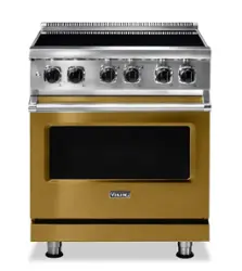 Viking - 5 Series 4.7 Cu. Ft. Freestanding Electric Induction Range - Golden Hour - Front_Zoom