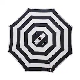 Living Accents - 9 ft. Tiltable Navy White Stripe Market Umbrella
