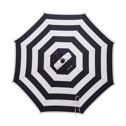 Front. Living Accents - Living Accents 9 ft. Tiltable Navy White Stripe Market Umbrella.