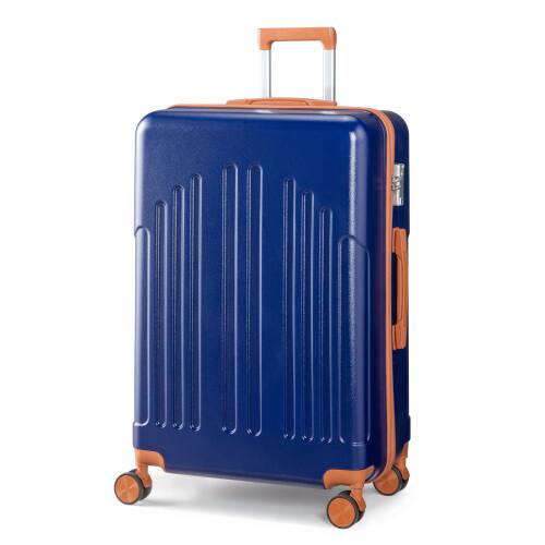 Alt View 1. Winado - 28" Checked Luggage Trolley Case ABS Hardside Large Suitcase with Double Spinner Wheels & TSA Lock for Travel Business - Navy Blue & Brown.
