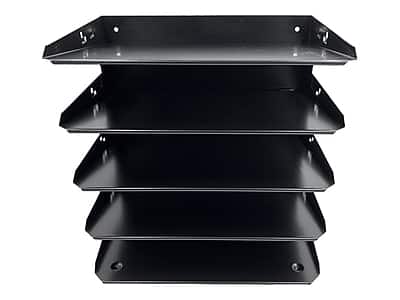 Huron - 5-Compartment Steel File Organizer - Black