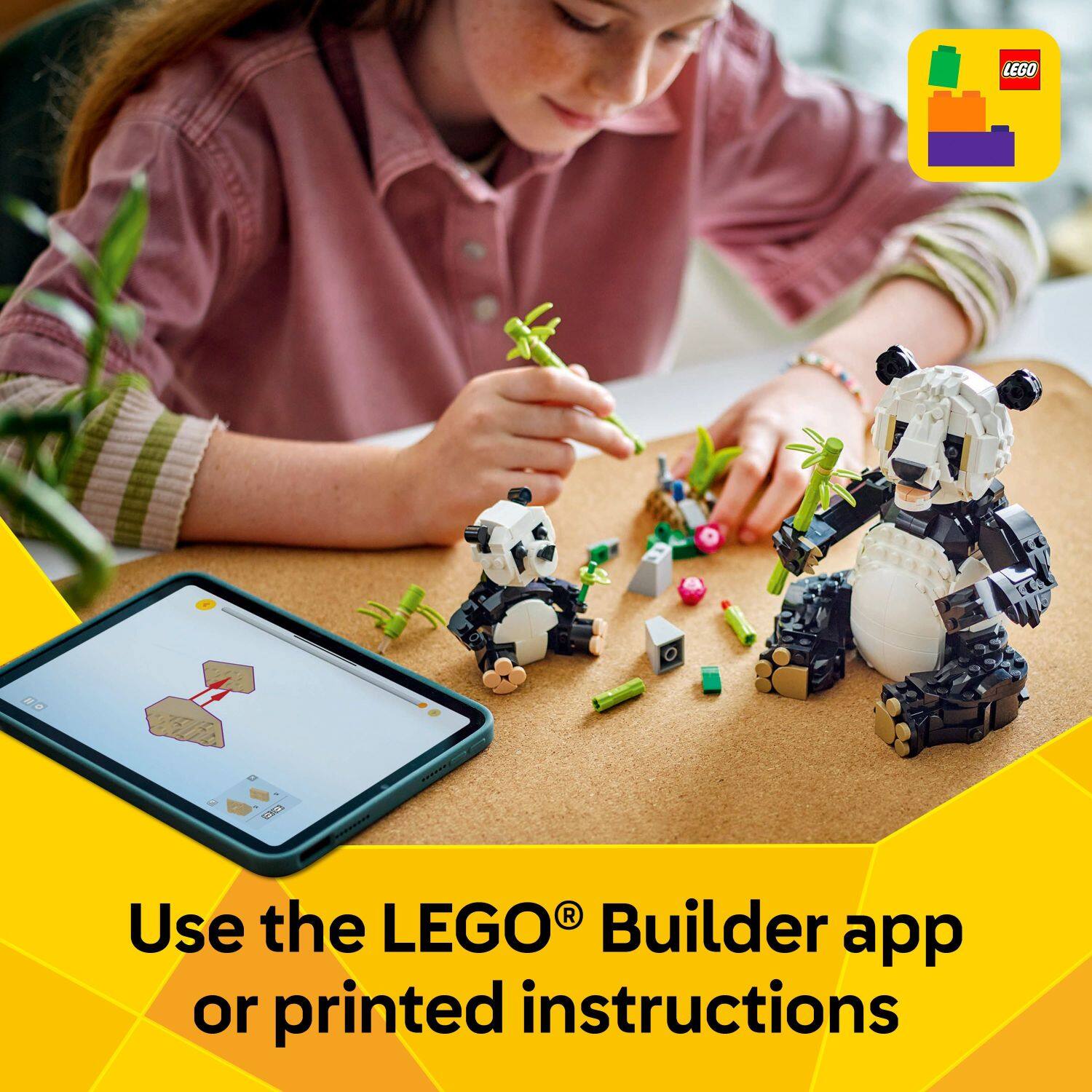 Use the LEGO Builder app or printed instructions.