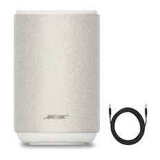 Front. Bose - Bose Lifestyle Ultra Speaker Bundle with Aux Cable, Wireless Home Speaker, TrueSpatial Audio, CleanBass, (White Smoke) - White.