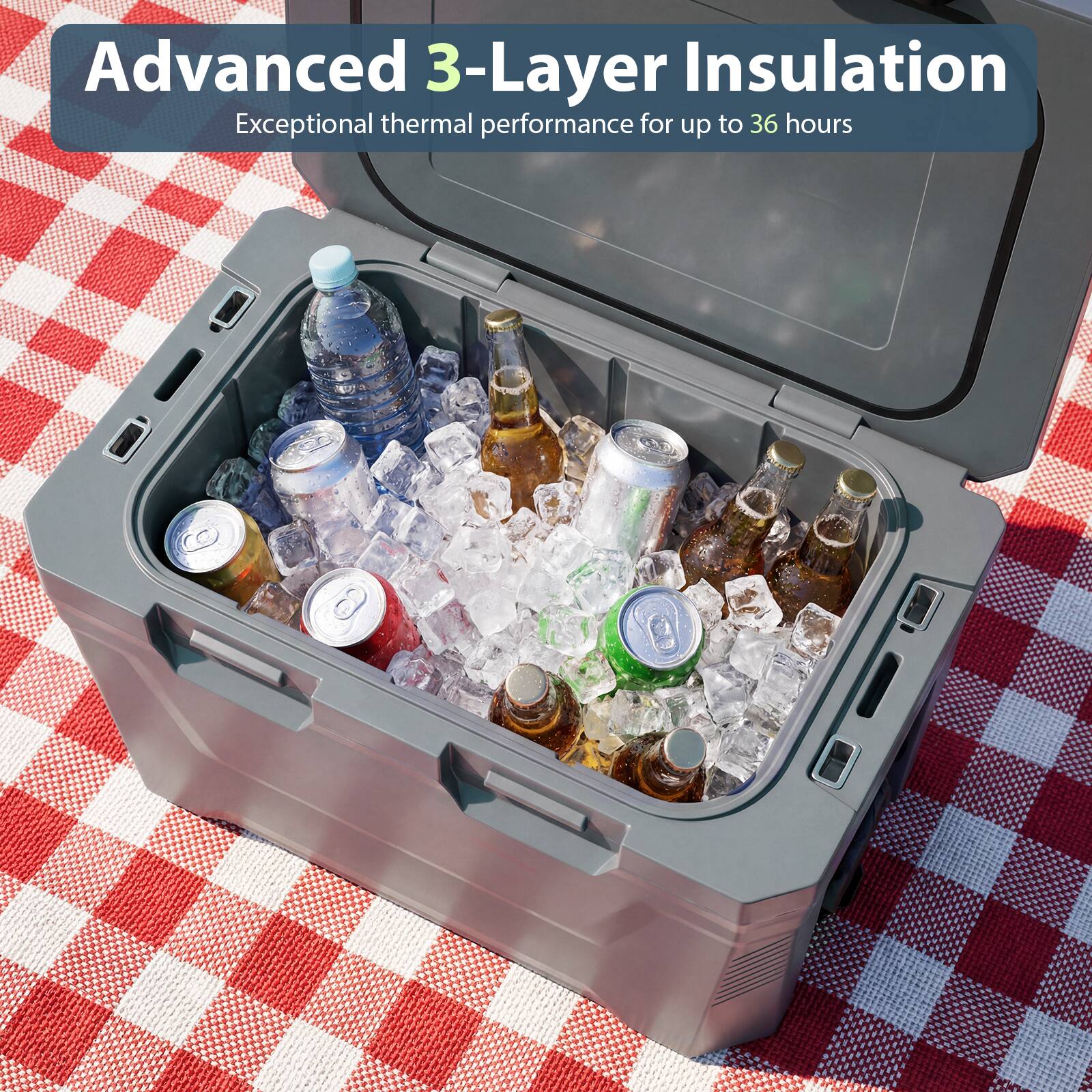 Advanced 3-Layer Insulation  
Exceptional thermal performance for up to 36 hours