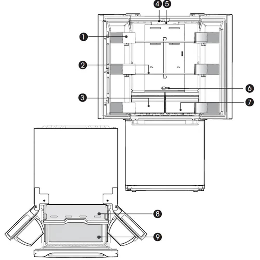 Alt View 2. Element Electronics - Element ERFD19CGCS 18.4 Cu. Ft. Stainless French Door Refrigerator - Stainless.