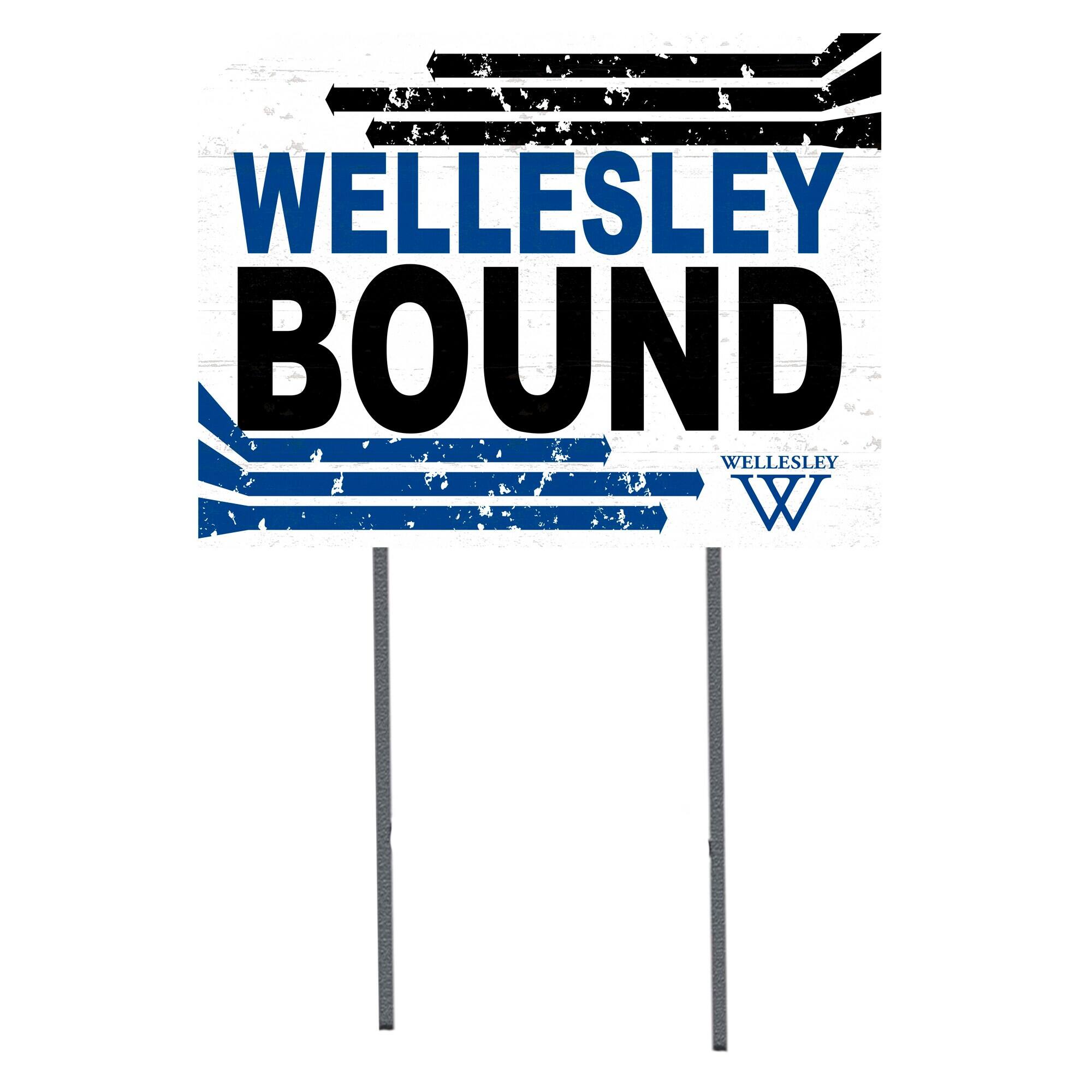 White Wellesley Blue 18" x 24" Bound Yard Sign