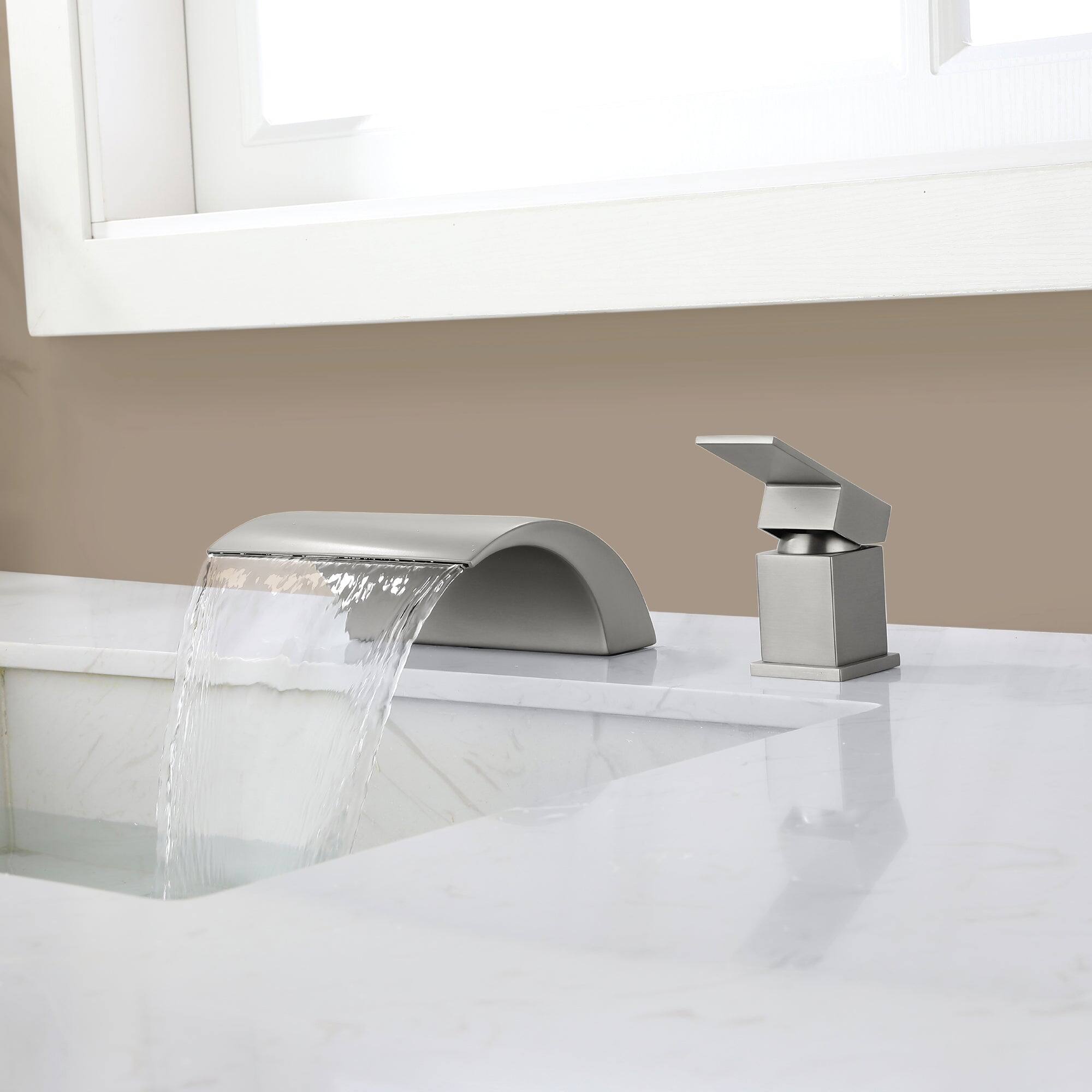 Alt View 2. Boyel Living - Brushed Faucet SUS304 18cm Waterfall Spout cUPC Cartridge Single Handle - Brushed Nickel.