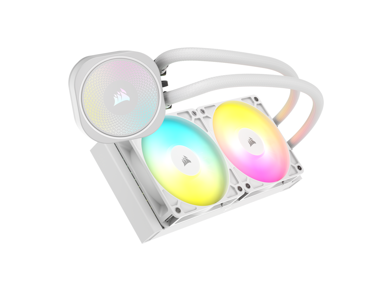 Alt View 9. CORSAIR - CORSAIR NAUTILUS 240 RS ARGB White – RS120 Fans – Intel LGA 1851, AMD AM5/AM4 – Daisy-Chain & Motherboard Connect - White.