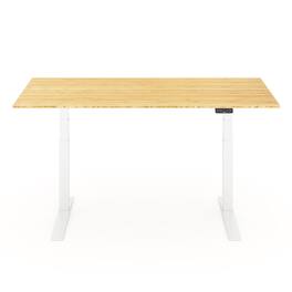 FlexiSpot - E7Pro 72''W Electric Adjustable Standing Desk, /White - Bamboo