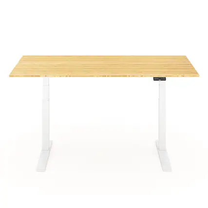 Front. FlexiSpot - FlexiSpot E7Pro 72''W Electric Adjustable Standing Desk, Bamboo/White - Bamboo.