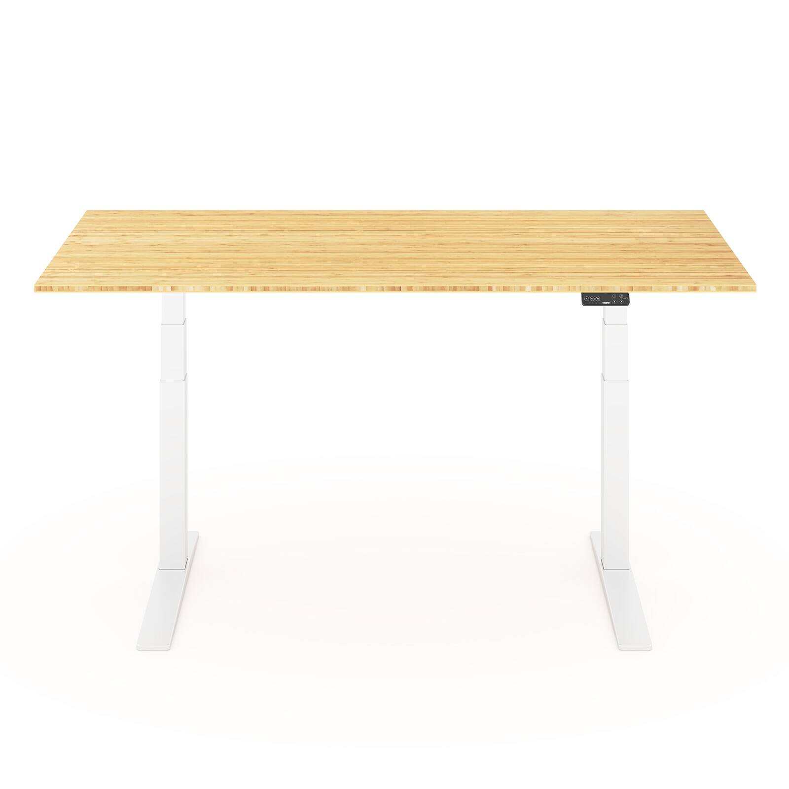 Front. FlexiSpot - FlexiSpot E7Pro 72''W Electric Adjustable Standing Desk, Bamboo/White - Bamboo.